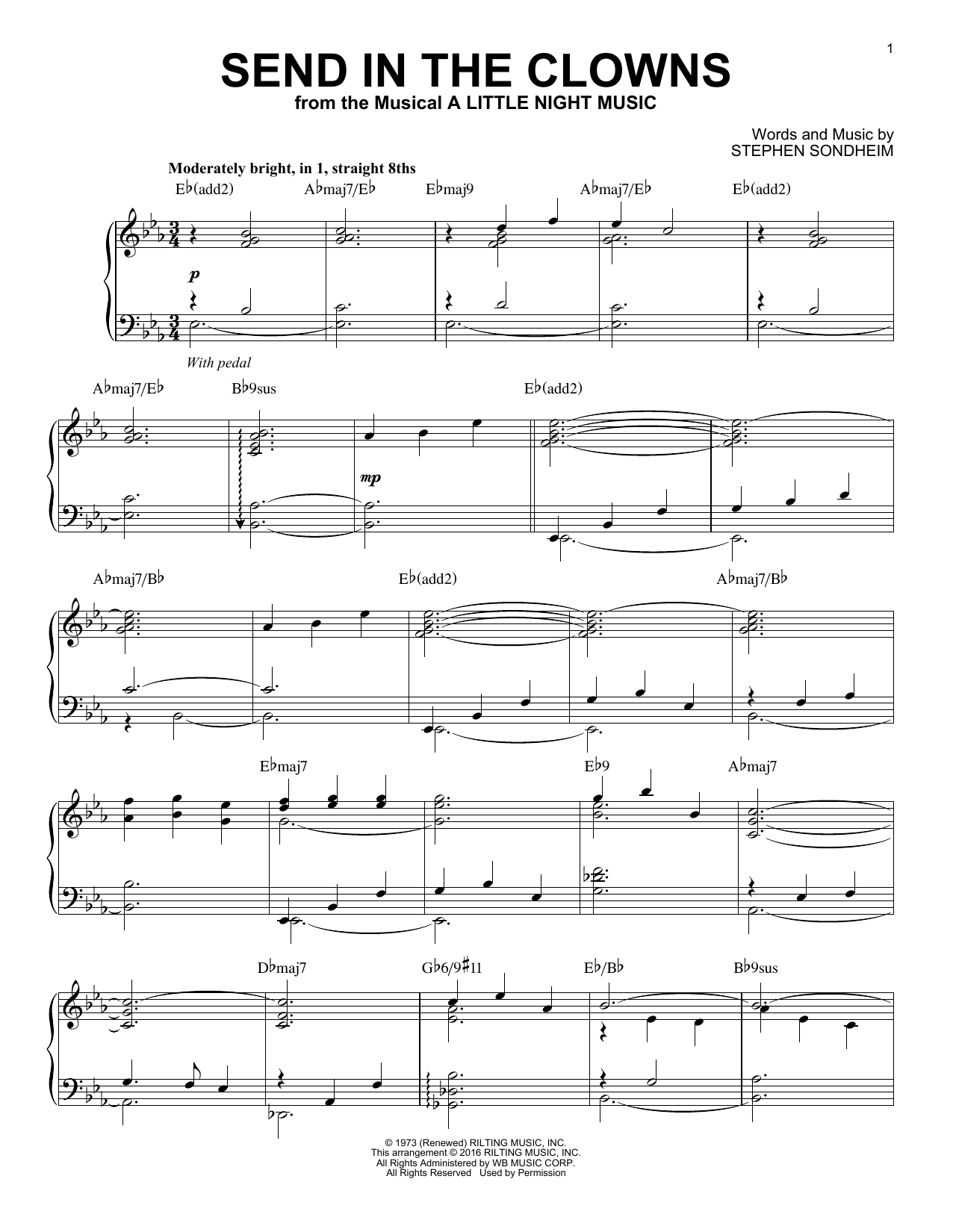 Download Stephen Sondheim Send In The Clowns Sheet Music and learn how to play Piano PDF digital score in minutes
