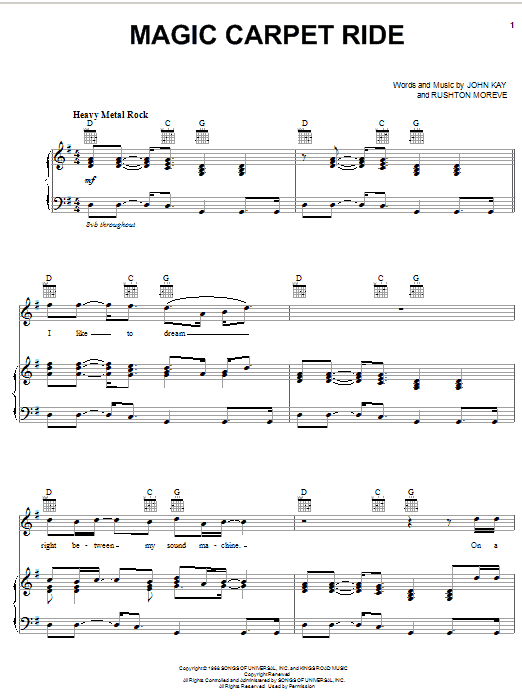 Download Steppenwolf Magic Carpet Ride Sheet Music and learn how to play Ukulele PDF digital score in minutes