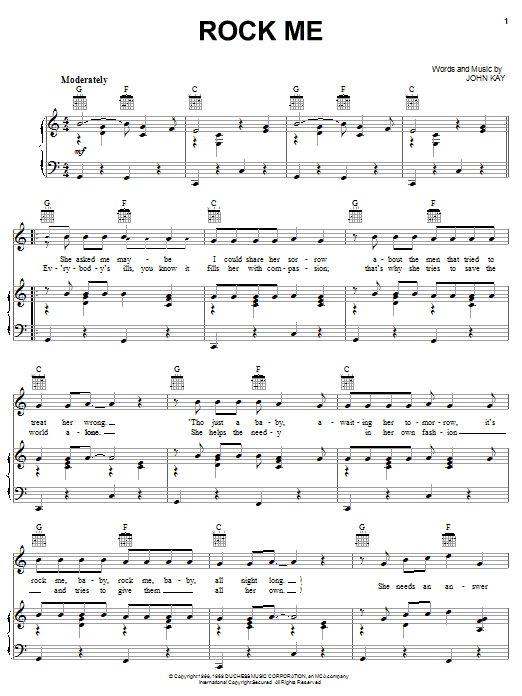 Download Steppenwolf Rock Me Sheet Music and learn how to play Chord Buddy PDF digital score in minutes