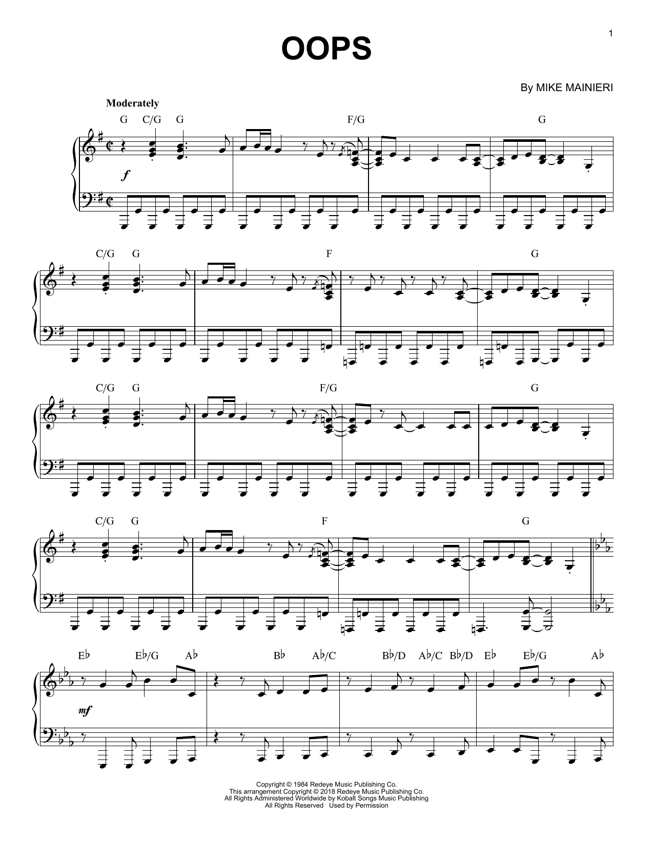 Download Steps Ahead Oops Sheet Music and learn how to play Piano Solo PDF digital score in minutes