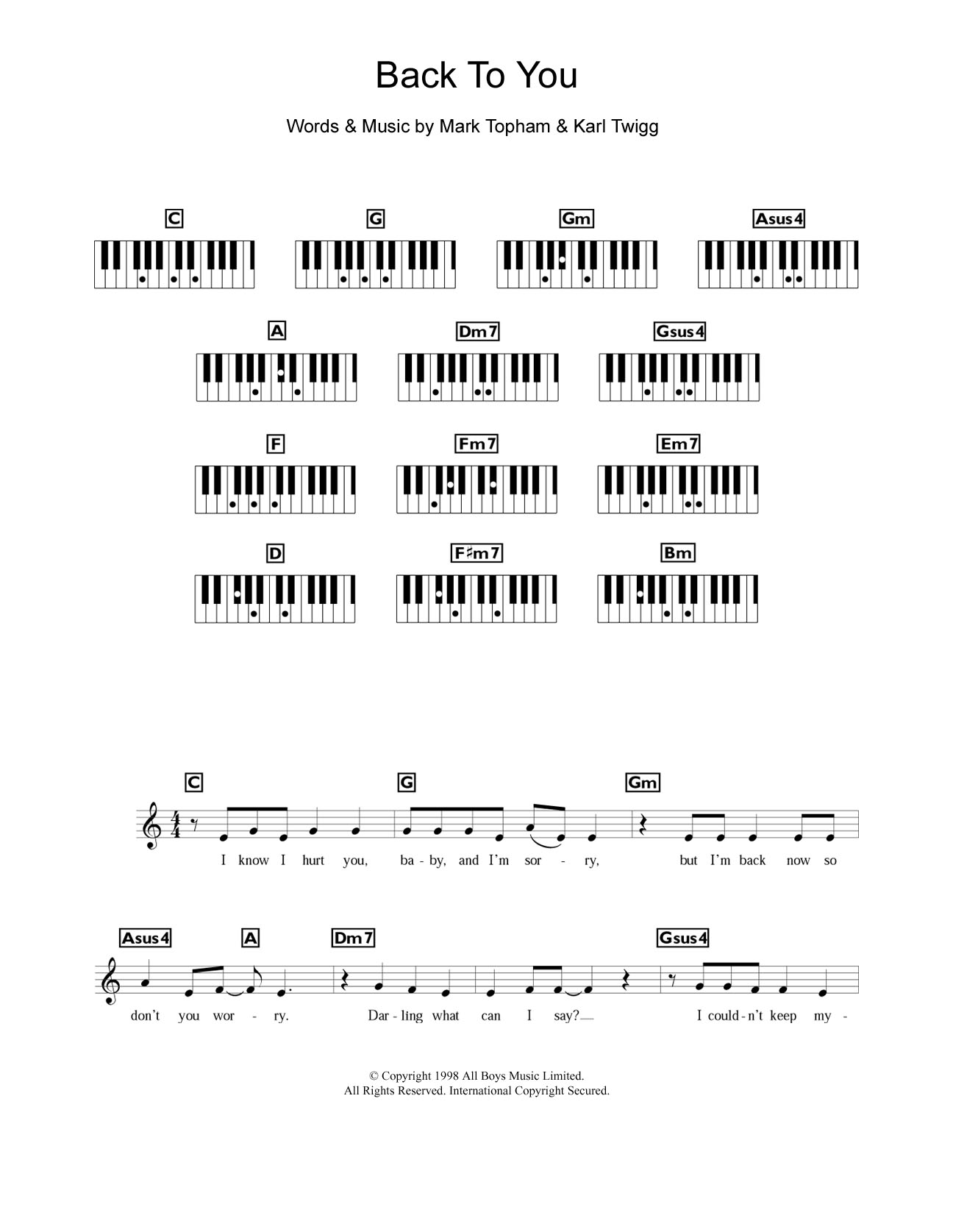 Download Steps Back To You Sheet Music and learn how to play Keyboard PDF digital score in minutes