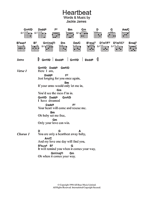 Download Steps Heartbeat Sheet Music and learn how to play Lyrics & Chords PDF digital score in minutes