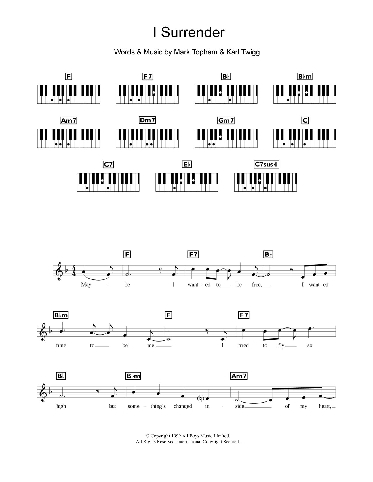 Download Steps I Surrender Sheet Music and learn how to play Keyboard PDF digital score in minutes