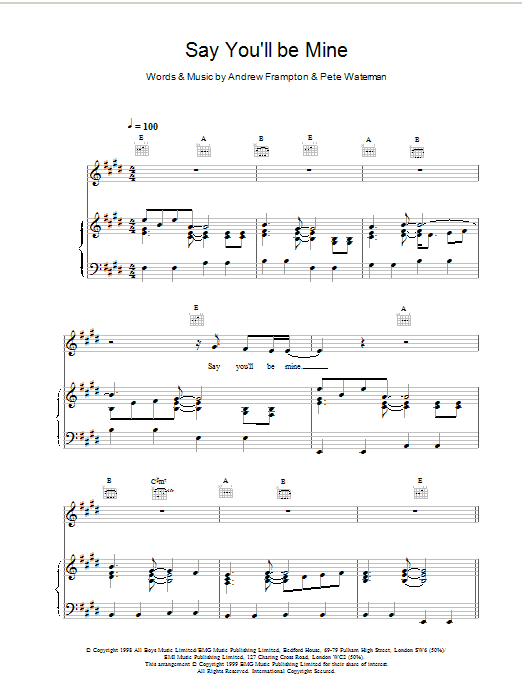 Steps "Say Youll Be Mine" Sheet Music Notes Download Printable PDF