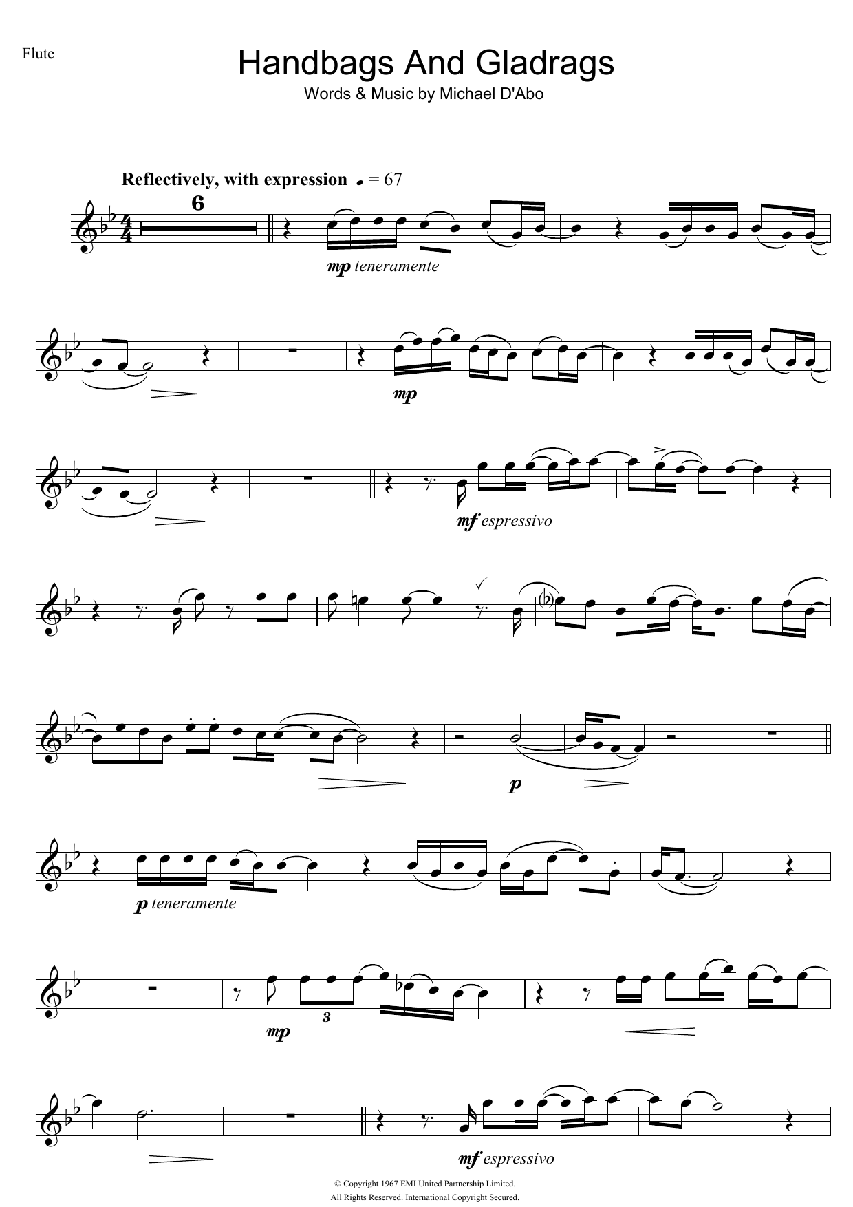 Download Stereophonics Handbags And Gladrags Sheet Music and learn how to play Alto Saxophone PDF digital score in minutes