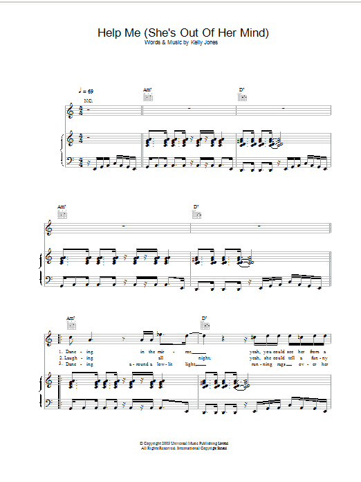 Download Stereophonics Help Me (She's Out Of Her Mind) Sheet Music and learn how to play Guitar Tab PDF digital score in minutes