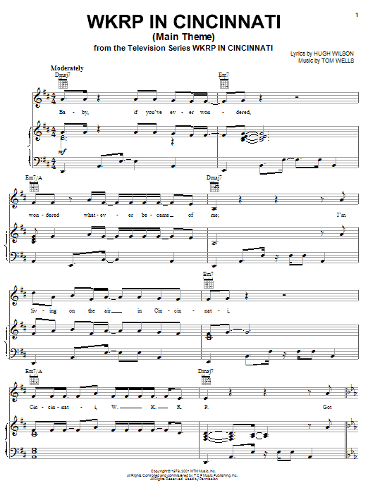 Download Steve Carlisle WKRP In Cincinnati Sheet Music and learn how to play Piano, Vocal & Guitar (Right-Hand Melody) PDF digital score in minutes