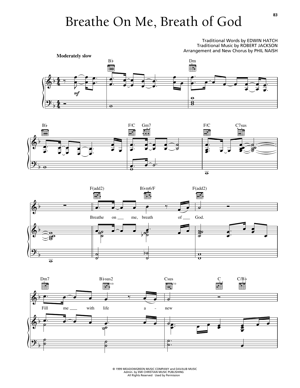 Download Steve Green Breathe On Me, Breath Of God Sheet Music and learn how to play Piano, Vocal & Guitar Chords (Right-Hand Melody) PDF digital score in minutes