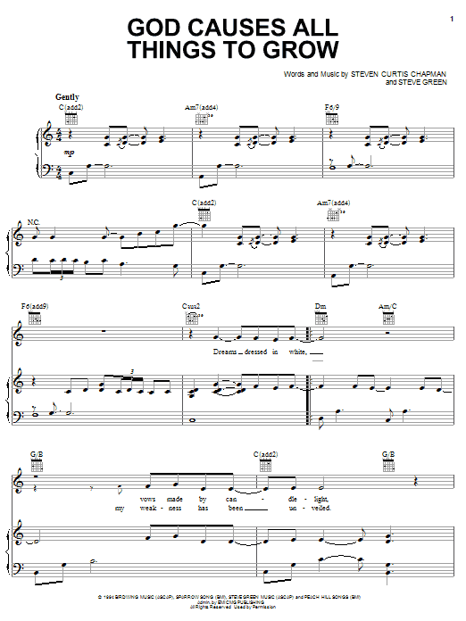 Download Steve Green God Causes All Things To Grow Sheet Music and learn how to play Piano, Vocal & Guitar (Right-Hand Melody) PDF digital score in minutes