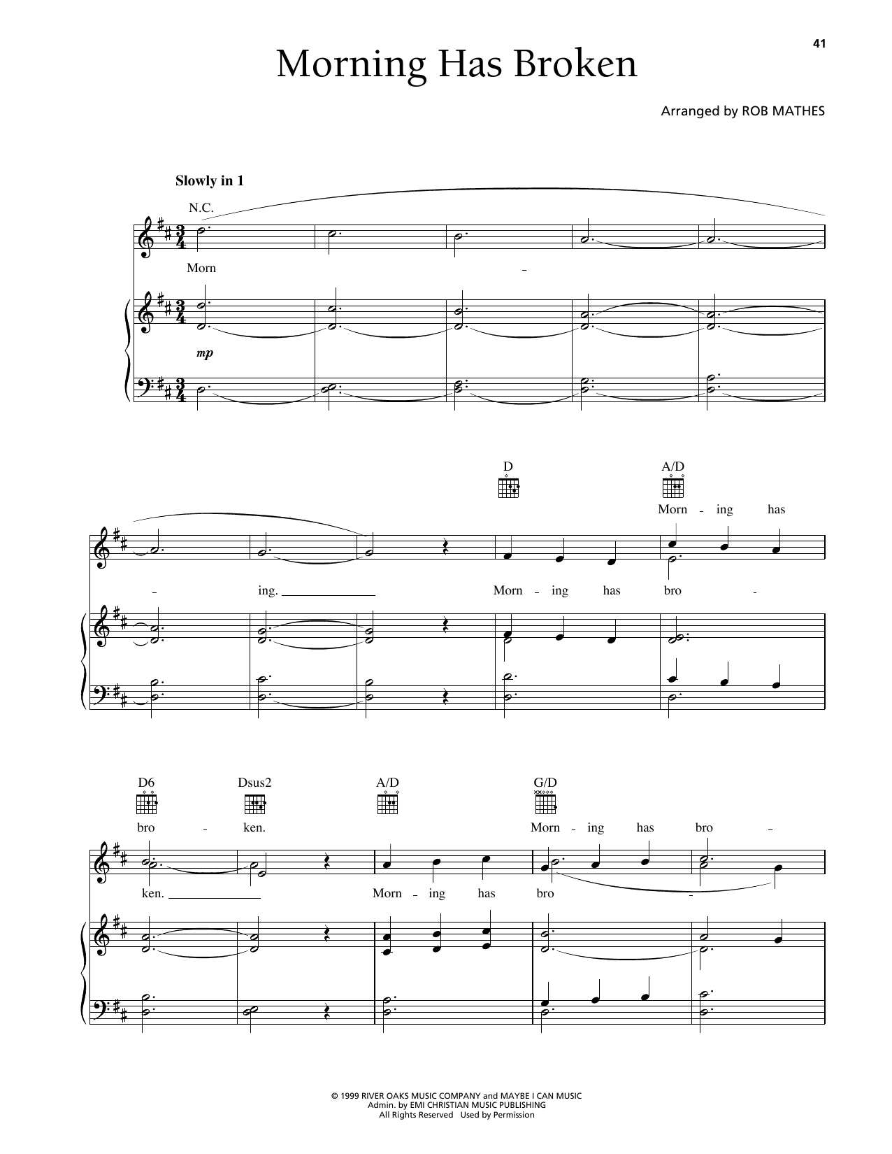 Download Steve Green Morning Has Broken Sheet Music and learn how to play Piano, Vocal & Guitar Chords (Right-Hand Melody) PDF digital score in minutes