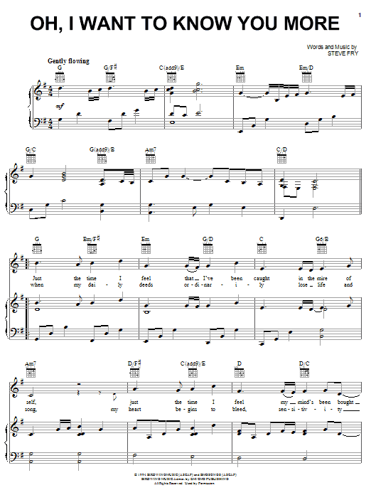 Download Steve Green Oh, I Want To Know You More Sheet Music and learn how to play Piano, Vocal & Guitar (Right-Hand Melody) PDF digital score in minutes