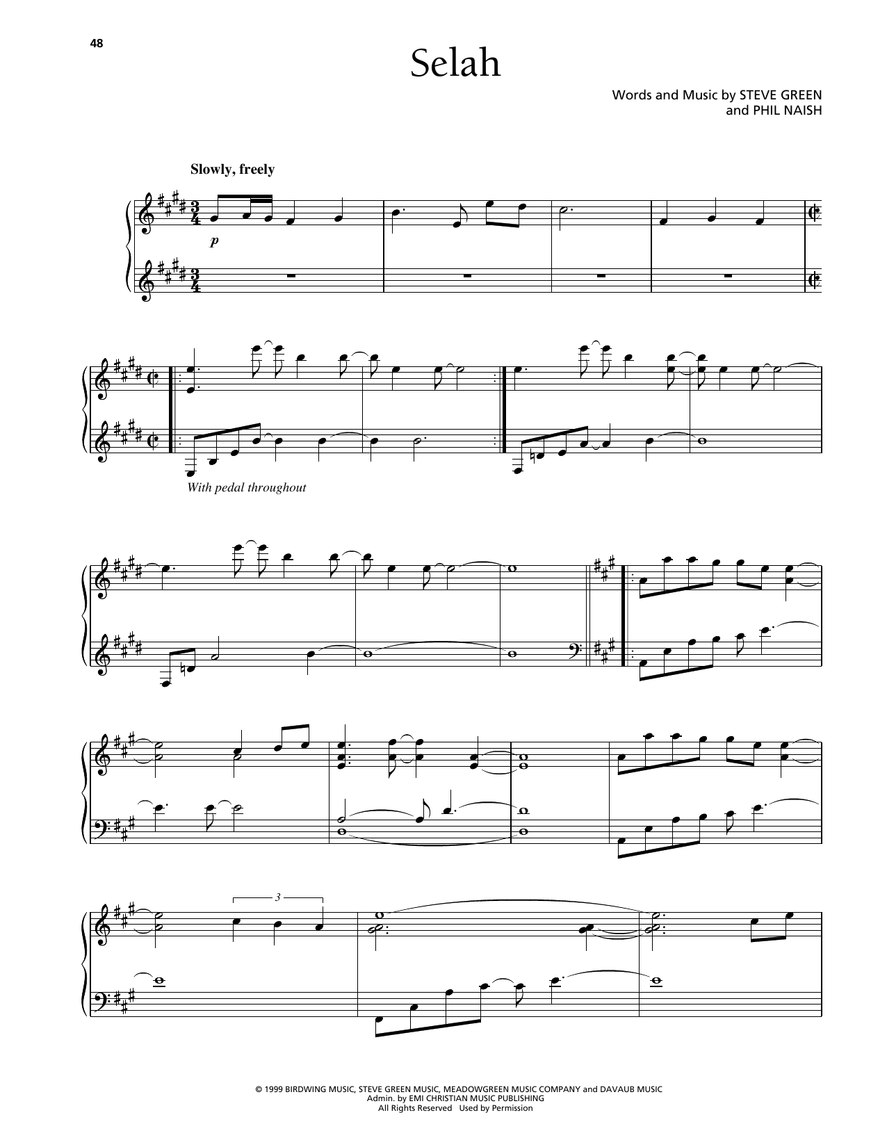 Download Steve Green Selah Sheet Music and learn how to play Piano Solo PDF digital score in minutes