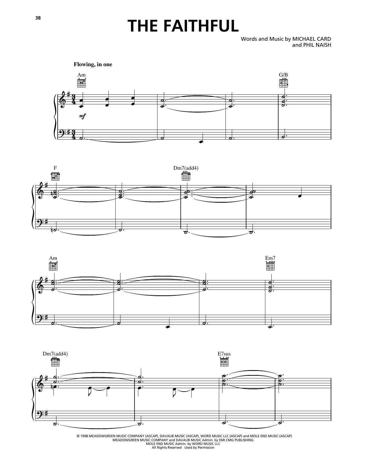 Download Steve Green The Faithful Sheet Music and learn how to play Piano, Vocal & Guitar Chords (Right-Hand Melody) PDF digital score in minutes