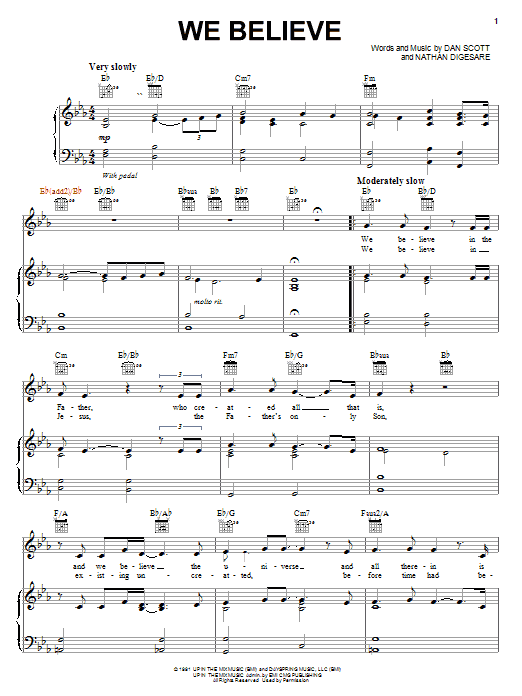 Download Steve Green We Believe Sheet Music and learn how to play Piano, Vocal & Guitar (Right-Hand Melody) PDF digital score in minutes