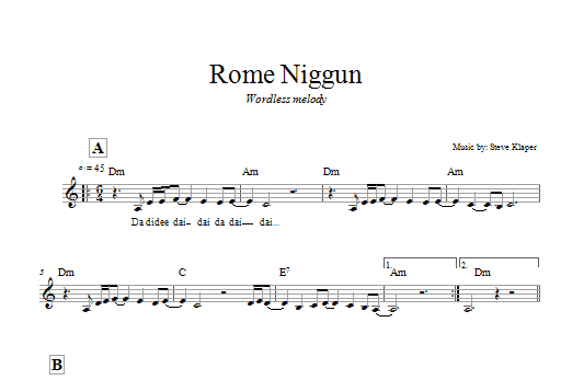 Download Steve Klaper Rome Niggun Sheet Music and learn how to play Melody Line, Lyrics & Chords PDF digital score in minutes