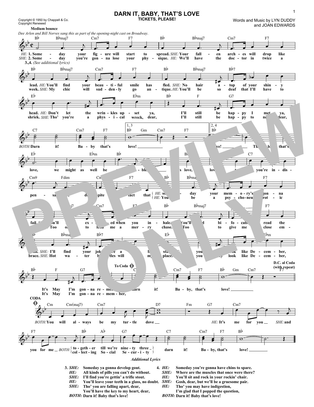 Download Steve Lawrence and Eydie Gorme Darn It, Baby, That's Love Sheet Music and learn how to play Melody Line, Lyrics & Chords PDF digital score in minutes