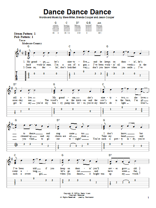 Download The Steve Miller Band Dance Dance Dance Sheet Music and learn how to play Ukulele PDF digital score in minutes