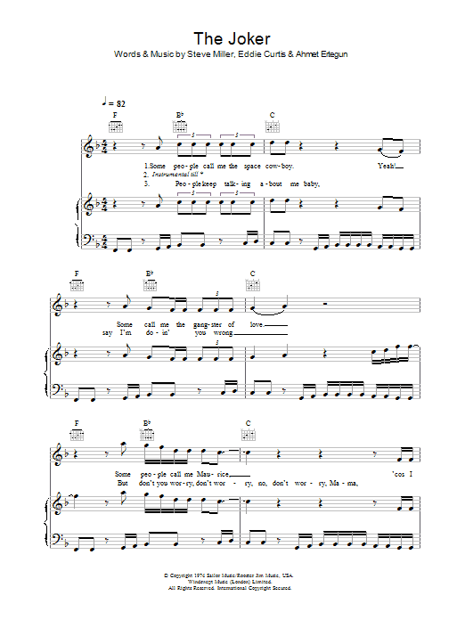 Download The Steve Miller Band The Joker Sheet Music and learn how to play Bass Guitar Tab PDF digital score in minutes