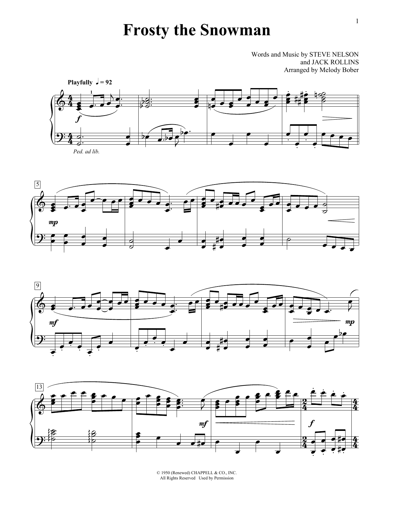 Download Steve Nelson Frosty The Snowman Sheet Music and learn how to play Educational Piano PDF digital score in minutes