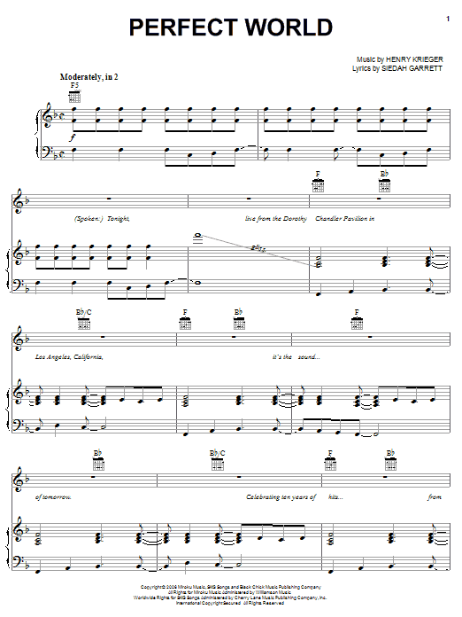 Download Steve Russell Perfect World Sheet Music and learn how to play Piano, Vocal & Guitar (Right-Hand Melody) PDF digital score in minutes