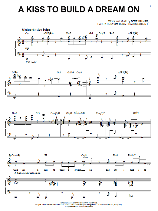 Download Steve Tyrell A Kiss To Build A Dream On Sheet Music and learn how to play Piano, Vocal & Guitar (Right-Hand Melody) PDF digital score in minutes