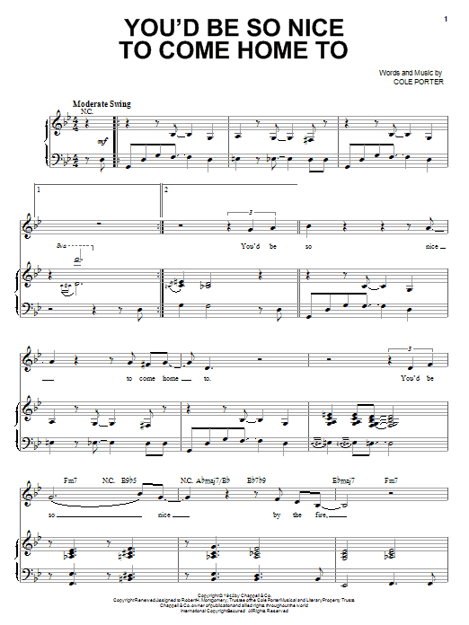 Download Steve Tyrell You'd Be So Nice To Come Home To Sheet Music and learn how to play Piano, Vocal & Guitar (Right-Hand Melody) PDF digital score in minutes