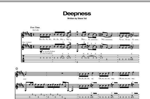 Download Steve Vai Deepness Sheet Music and learn how to play Guitar Tab PDF digital score in minutes