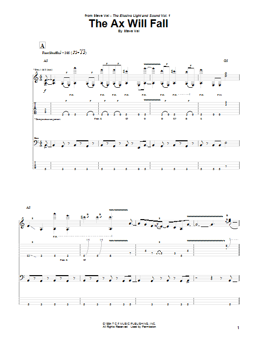 Download Steve Vai The Ax Will Fall Sheet Music and learn how to play Guitar Tab PDF digital score in minutes