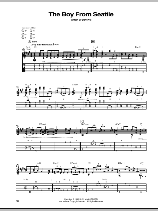 Download Steve Vai The Boy From Seattle Sheet Music and learn how to play Guitar Tab PDF digital score in minutes