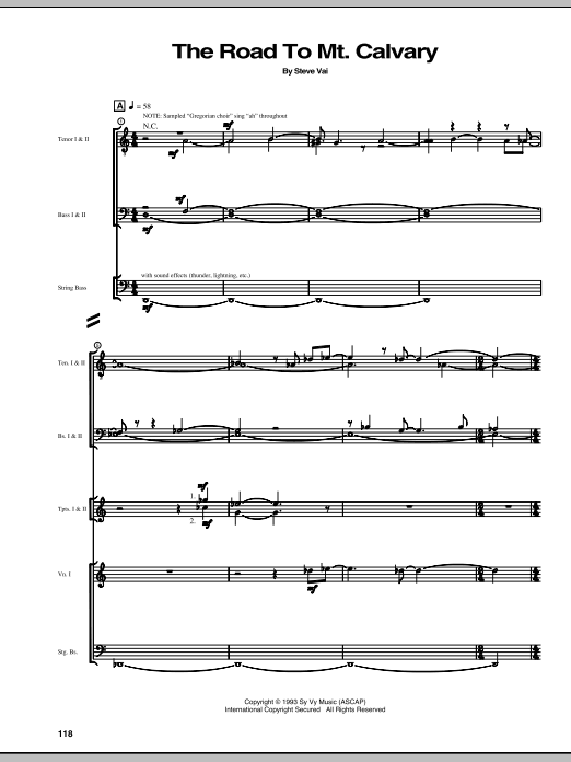 Download Steve Vai The Road To Mt. Calvary Sheet Music and learn how to play Guitar Tab PDF digital score in minutes