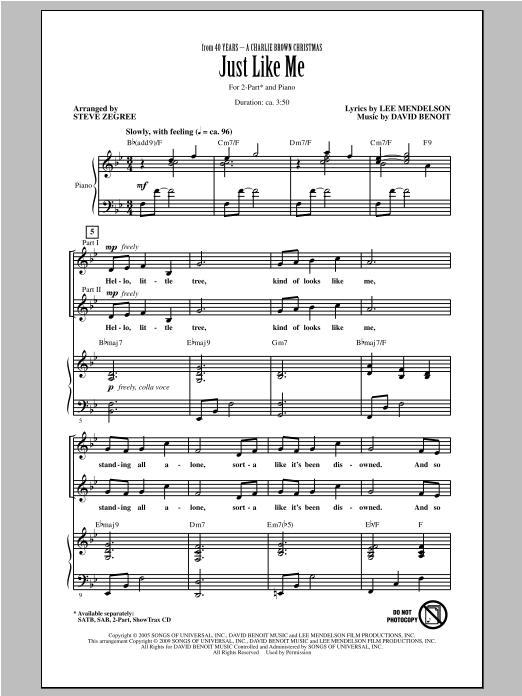 Download David Benoit Just Like Me (arr. Steve Zegree) Sheet Music and learn how to play SATB PDF digital score in minutes