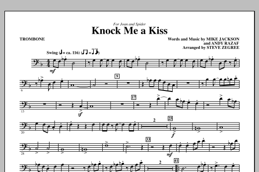 Download Steve Zegree Knock Me A Kiss - Trombone Sheet Music and learn how to play Choir Instrumental Pak PDF digital score in minutes