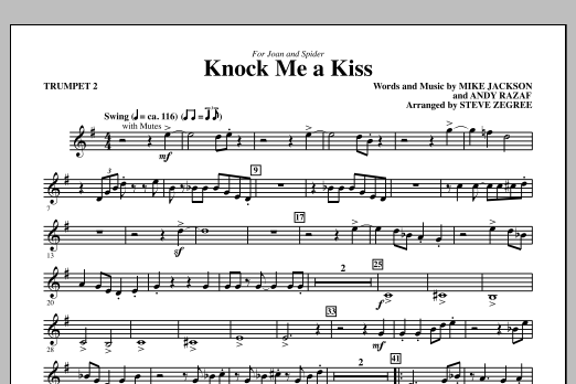 Download Steve Zegree Knock Me A Kiss - Trumpet 2 Sheet Music and learn how to play Choir Instrumental Pak PDF digital score in minutes