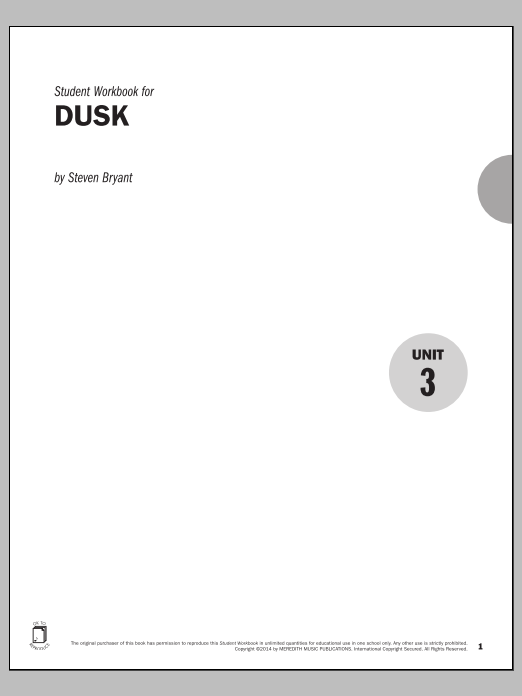 Download Steven Bryant Guides to Band Masterworks, Vol. 4 - Student Workbook - Dusk Sheet Music and learn how to play Instrumental Method PDF digital score in minutes