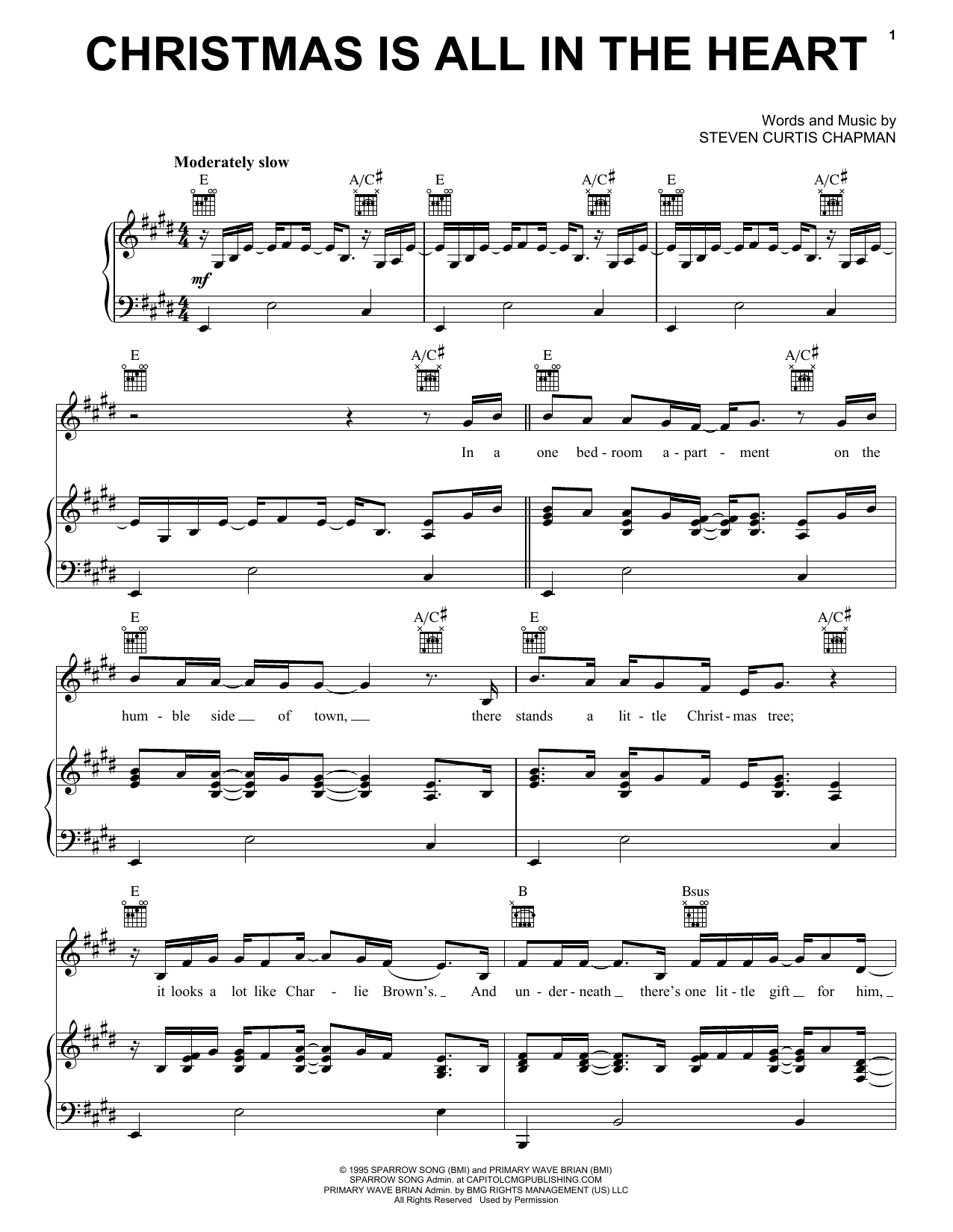 Download Steven Curtis Chapman Christmas Is All In The Heart Sheet Music and learn how to play Viola PDF digital score in minutes