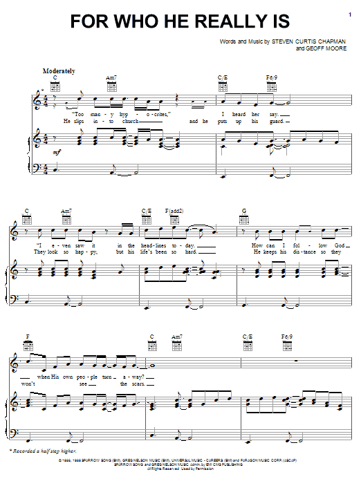 Download Steven Curtis Chapman For Who He Really Is Sheet Music and learn how to play Lyrics & Chords PDF digital score in minutes