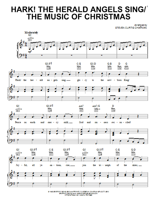 Download Steven Curtis Chapman Hark! The Herald Angels Sing / The Music Of Christmas Sheet Music and learn how to play Piano, Vocal & Guitar (Right-Hand Melody) PDF digital score in minutes