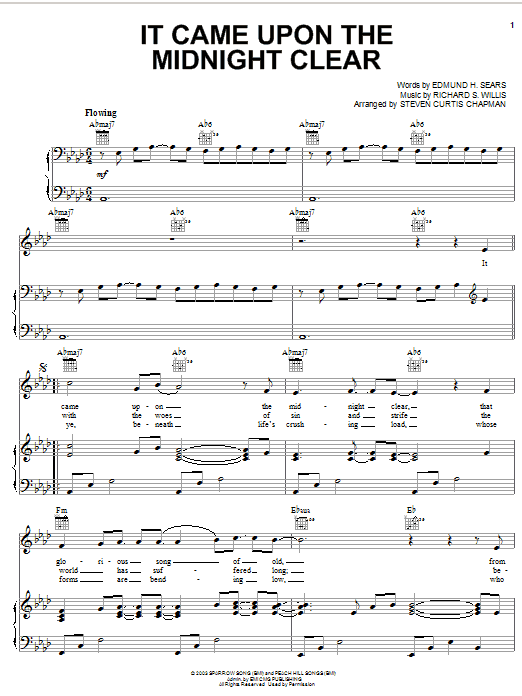 Download Steven Curtis Chapman It Came Upon The Midnight Clear Sheet Music and learn how to play Piano, Vocal & Guitar (Right-Hand Melody) PDF digital score in minutes