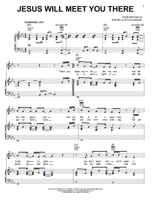 Download Steven Curtis Chapman Jesus Will Meet You There Sheet Music and learn how to play Piano, Vocal & Guitar (Right-Hand Melody) PDF digital score in minutes