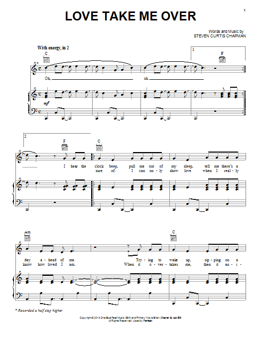 Download Steven Curtis Chapman Love Take Me Over Sheet Music and learn how to play Piano, Vocal & Guitar (Right-Hand Melody) PDF digital score in minutes