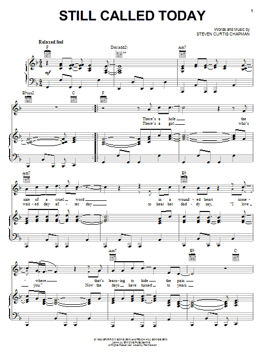 Download Steven Curtis Chapman Still Called Today Sheet Music and learn how to play Melody Line, Lyrics & Chords PDF digital score in minutes