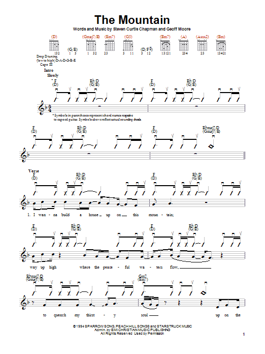 Download Steven Curtis Chapman The Mountain Sheet Music and learn how to play Lyrics & Chords PDF digital score in minutes