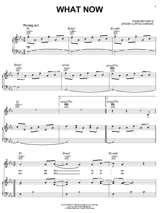 Download Steven Curtis Chapman What Now Sheet Music and learn how to play Piano, Vocal & Guitar (Right-Hand Melody) PDF digital score in minutes