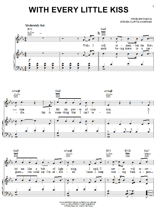 Download Steven Curtis Chapman With Every Little Kiss Sheet Music and learn how to play Piano, Vocal & Guitar (Right-Hand Melody) PDF digital score in minutes