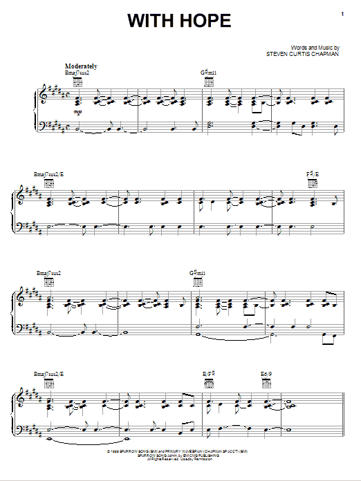 Download Steven Curtis Chapman With Hope Sheet Music and learn how to play Lyrics & Chords PDF digital score in minutes