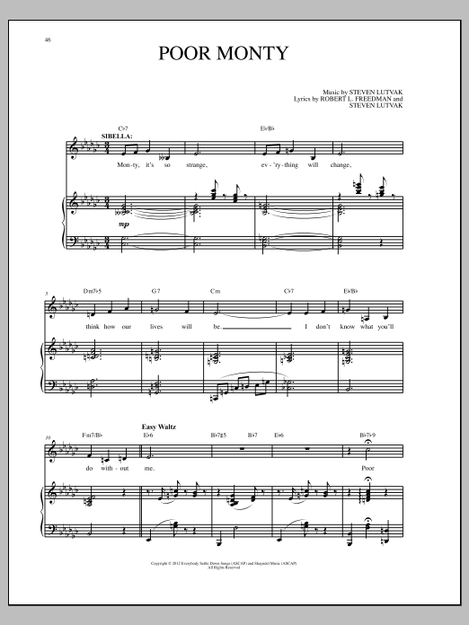 Download Steven Lutvak Poor Monty Sheet Music and learn how to play Piano & Vocal PDF digital score in minutes