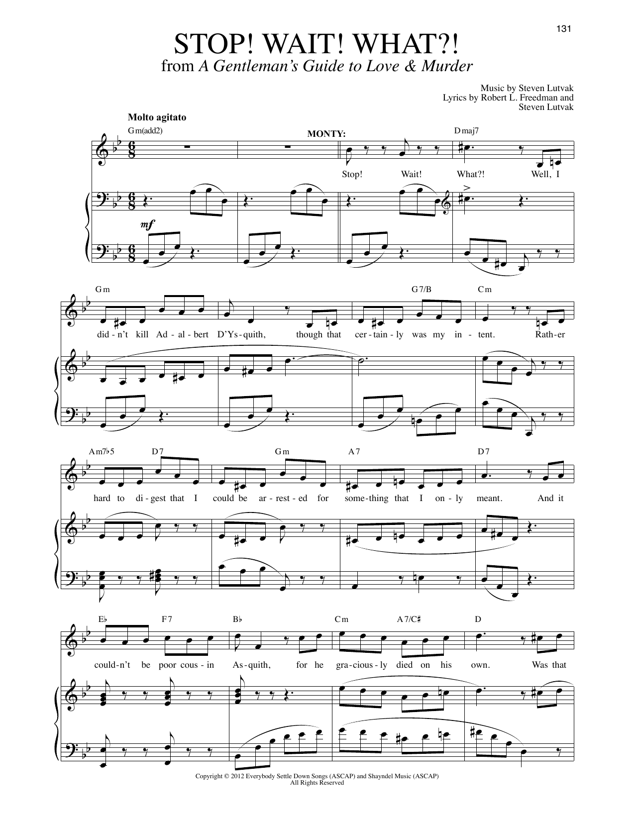 Download Steven Lutvak Stop! Wait! What?! Sheet Music and learn how to play Piano & Vocal PDF digital score in minutes