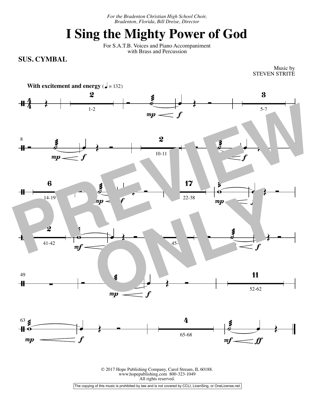 Download Steven Strite I Sing the Mighty Power of God - Bb Trumpet 3 (alternate) Sheet Music and learn how to play Choir Instrumental Pak PDF digital score in minutes