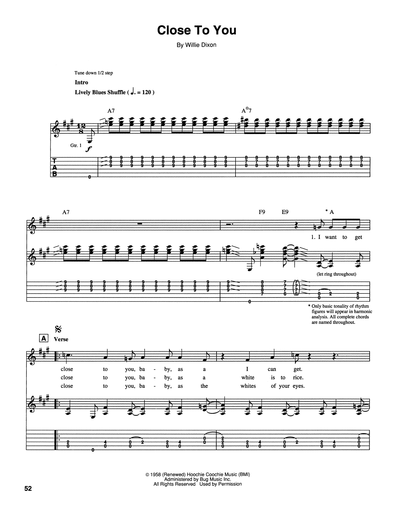 Download Stevie Ray Vaughan Close To You (I Wanna Get) Sheet Music and learn how to play Guitar Tab PDF digital score in minutes