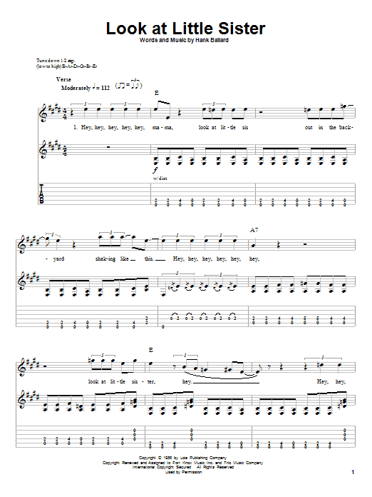 Download Stevie Ray Vaughan Look At Little Sister Sheet Music and learn how to play Guitar Tab PDF digital score in minutes